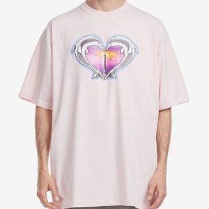 NEW Vetements Dolphins Pink Heart Logo TShirt XL